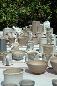 pots-drying pottery courses throwing stoneware