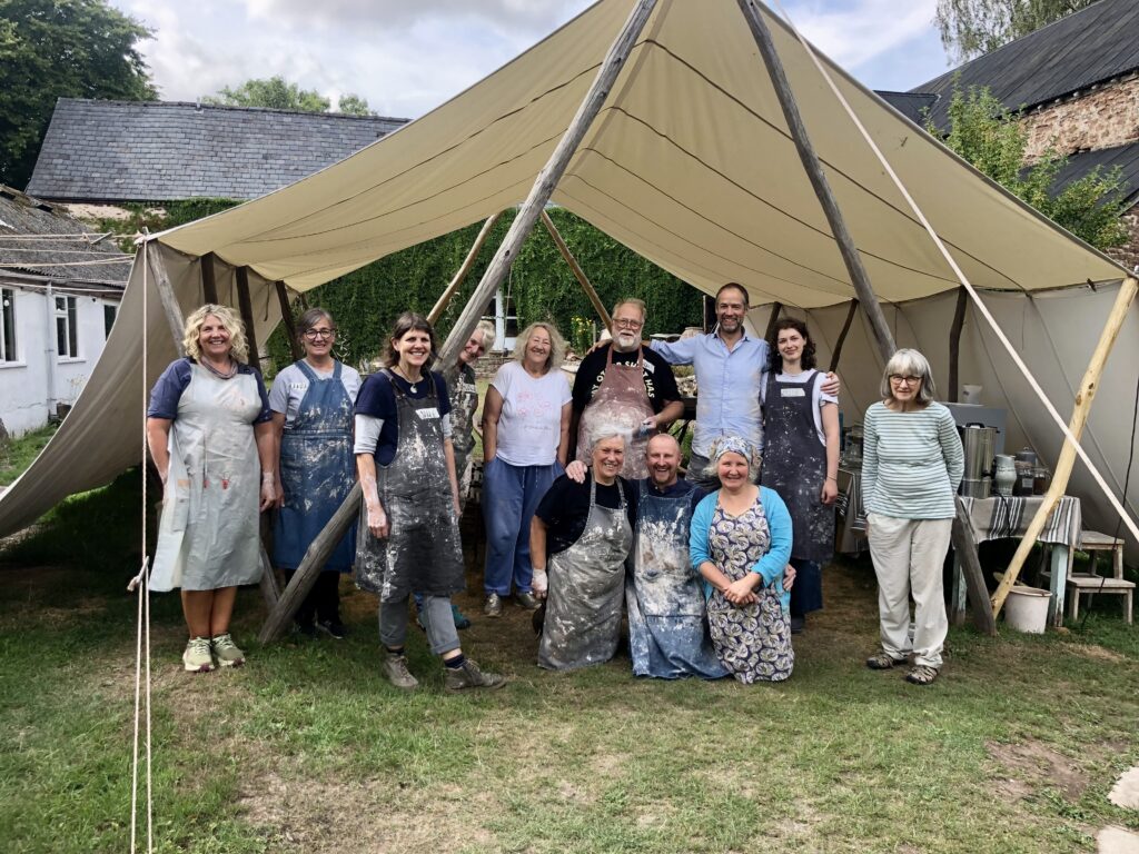 Wobage pottery Summer courses 2026 students under dining canopy